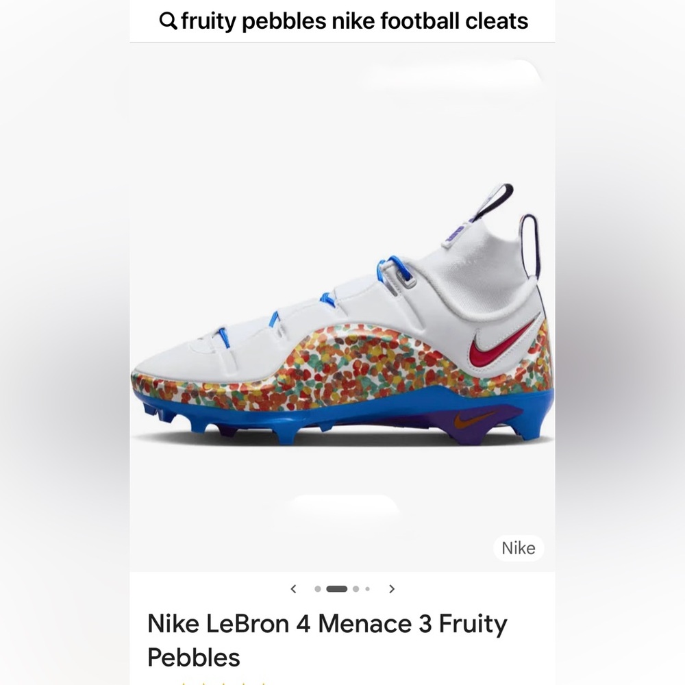 Nike LeBron IV Menace 3 ”Fruity Pebbles” football cleats